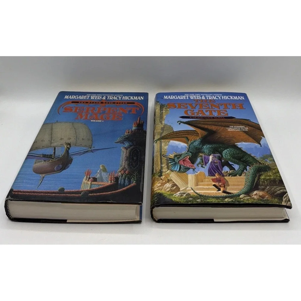 Vintage Lot of 2 Margaret Weis & Tracy Hickman DEATH GATE Series Novels HB 1st E
